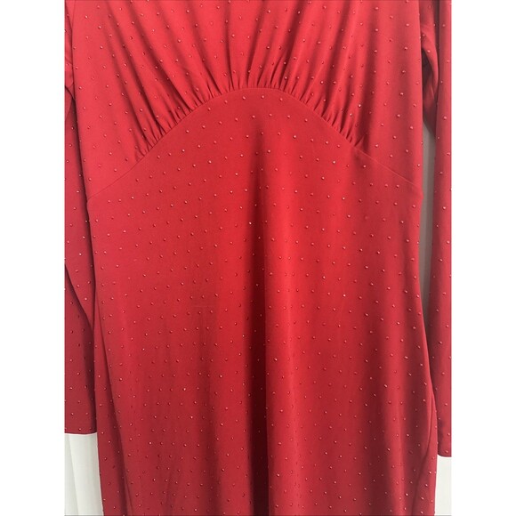 Michael Kors Women's Studded Long-Sleeve Bodycon Dress Crimson Red Size M - Picture 8 of 16